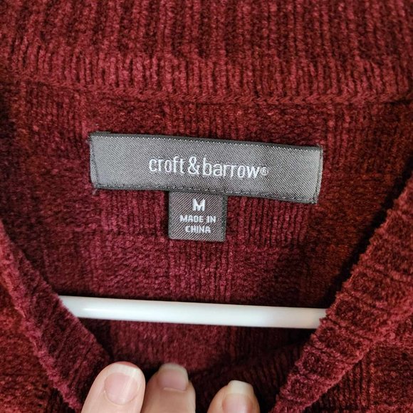 EUC Men's Croft & Barrow Burgundy Sweater (Med) - Picture 3 of 4